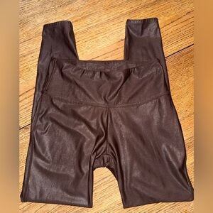 Time and Tru Brown Faux Leather Leggings